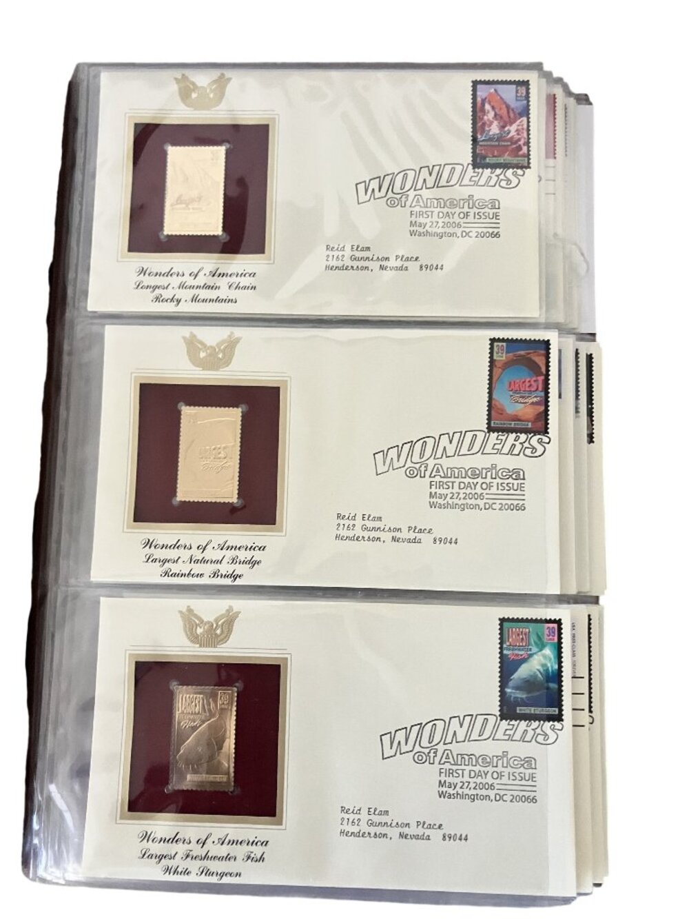 Wonders Of America First Day Of Issue Postal Stamp Collection